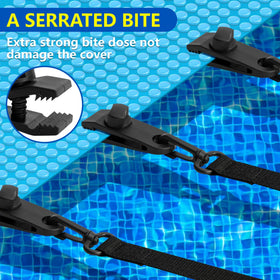 Codree touch fasteners provide quick, tool-free securing on pool solar covers.