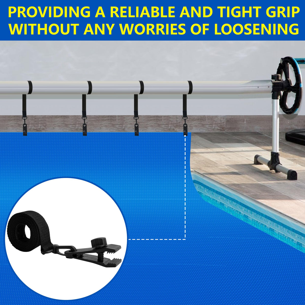 Codree kit includes 8 straps, 8 clips, and 8 touch fasteners for complete setup.