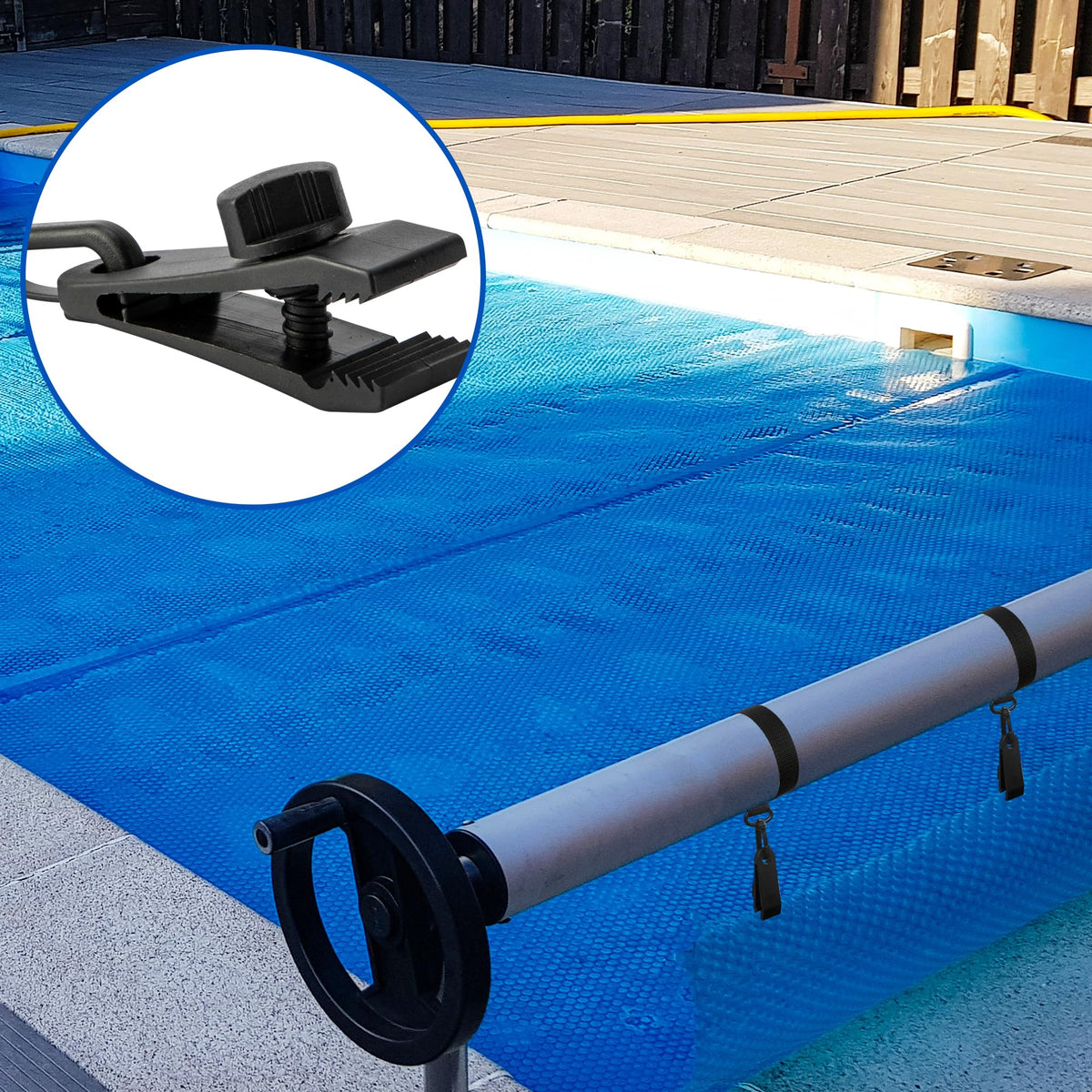 Codree solar cover reel attachment kit ready to attach to reels and covers.