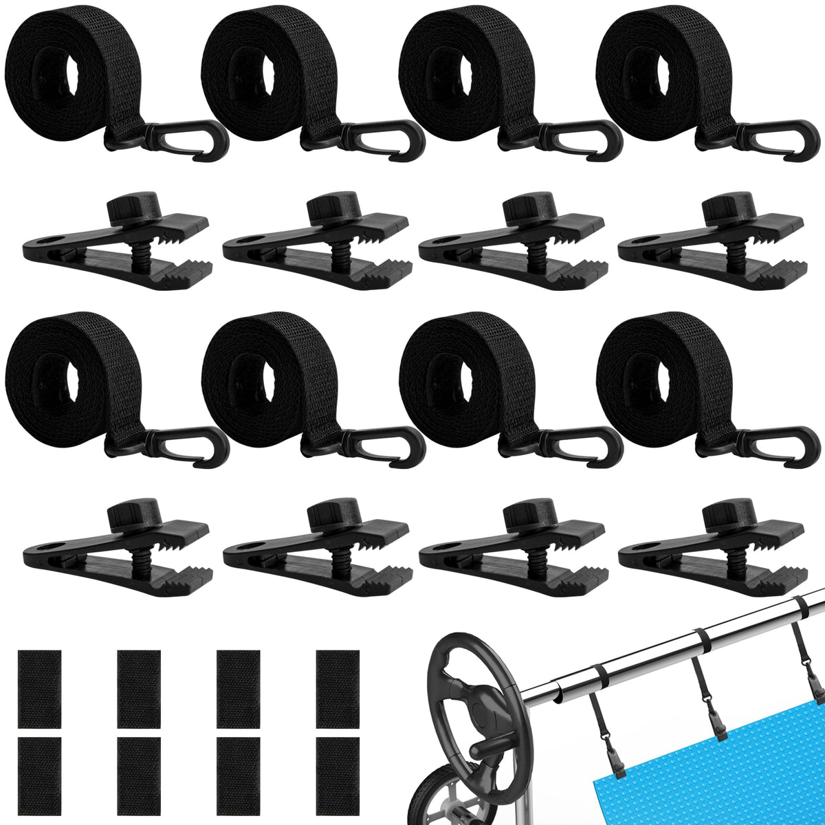 Codree pool solar cover reel attachment kit straps secure a solar cover for durable inground pools.