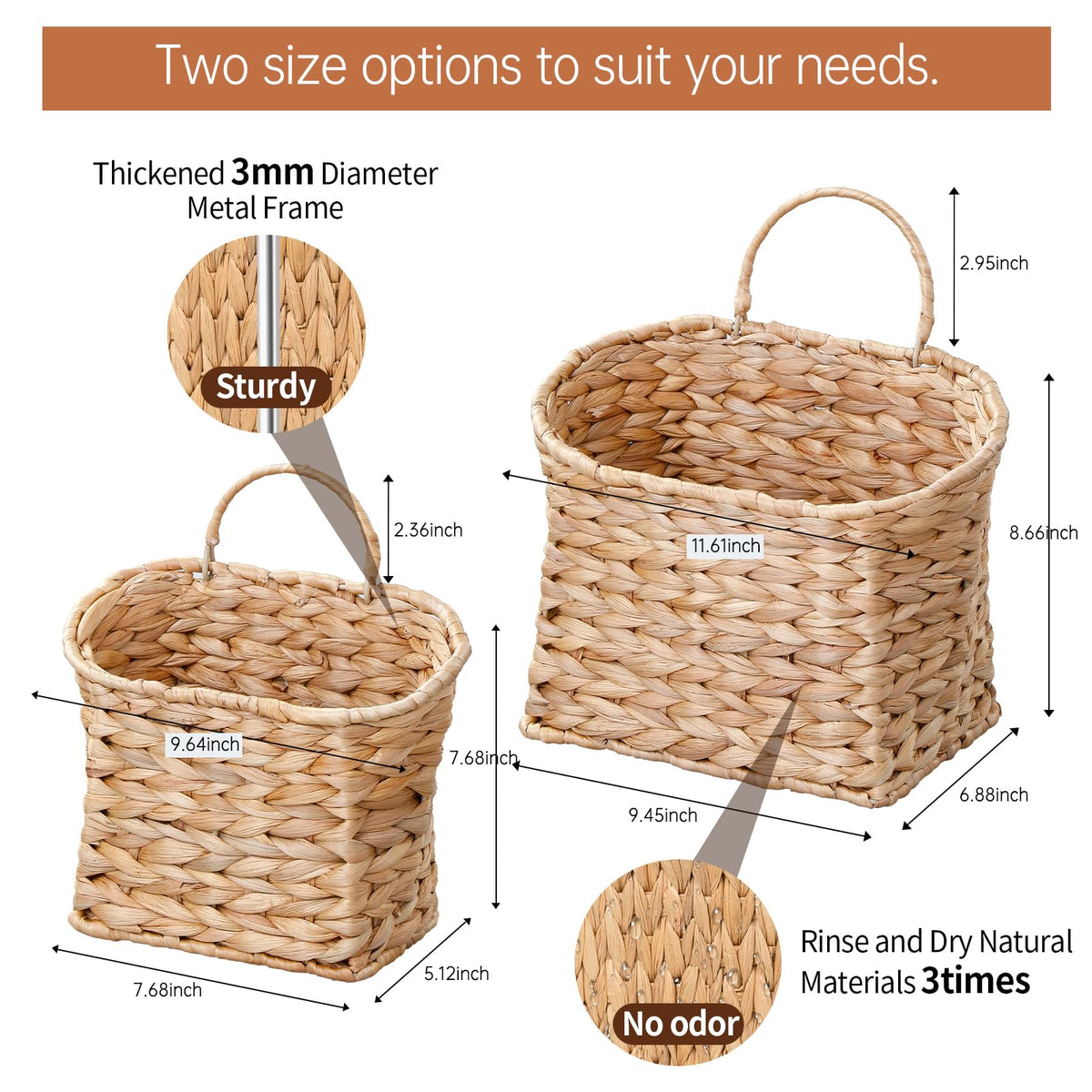 Coeusy open-top wicker basket enables easy reach for commonly used items