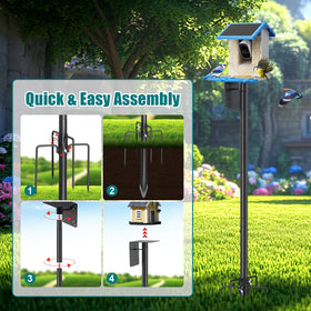 Cogardenshower 4x4 platform hosts birdhouses, feeders, or solar panels.
