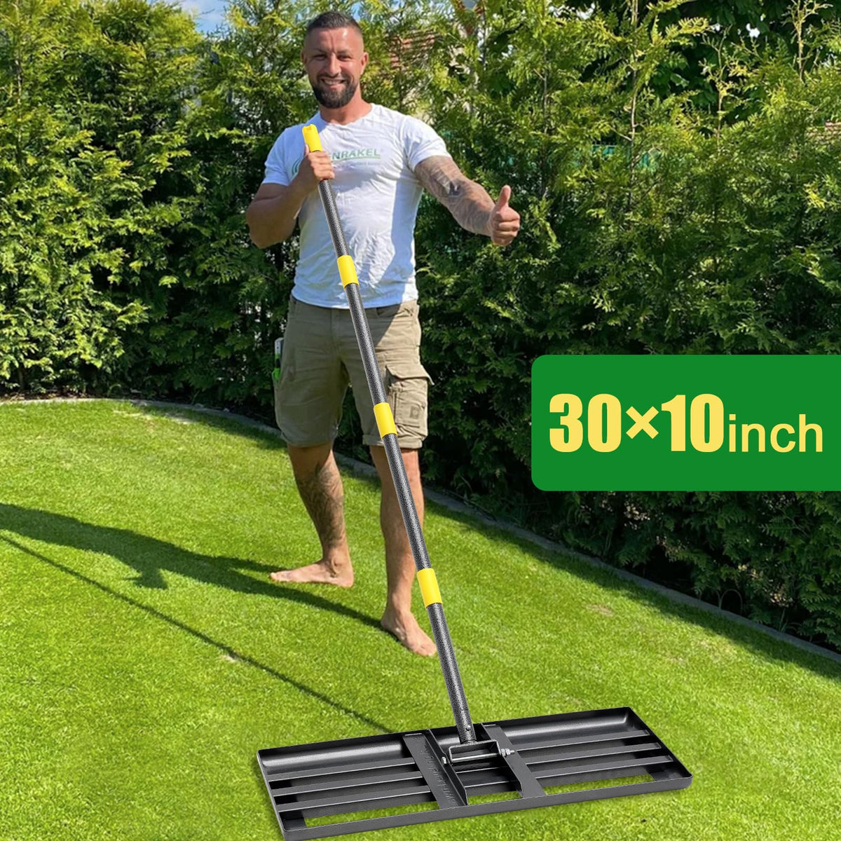 Cogardenshower anti flip design reduces turf disturbance