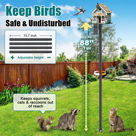 Cogardenshower black powder-coated pole withstands weather while remaining discreet.