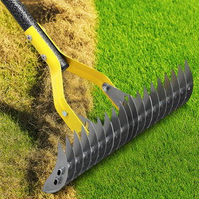 Cogardenshower dual-action thatch rake with 15-inch head for efficient dethatching