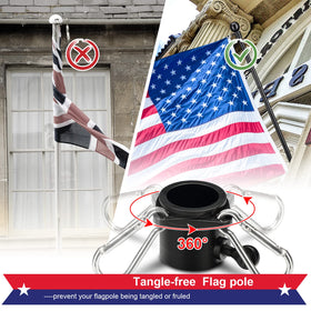 Cogardenshower flag pole bracket two-position for horizontal or angled display