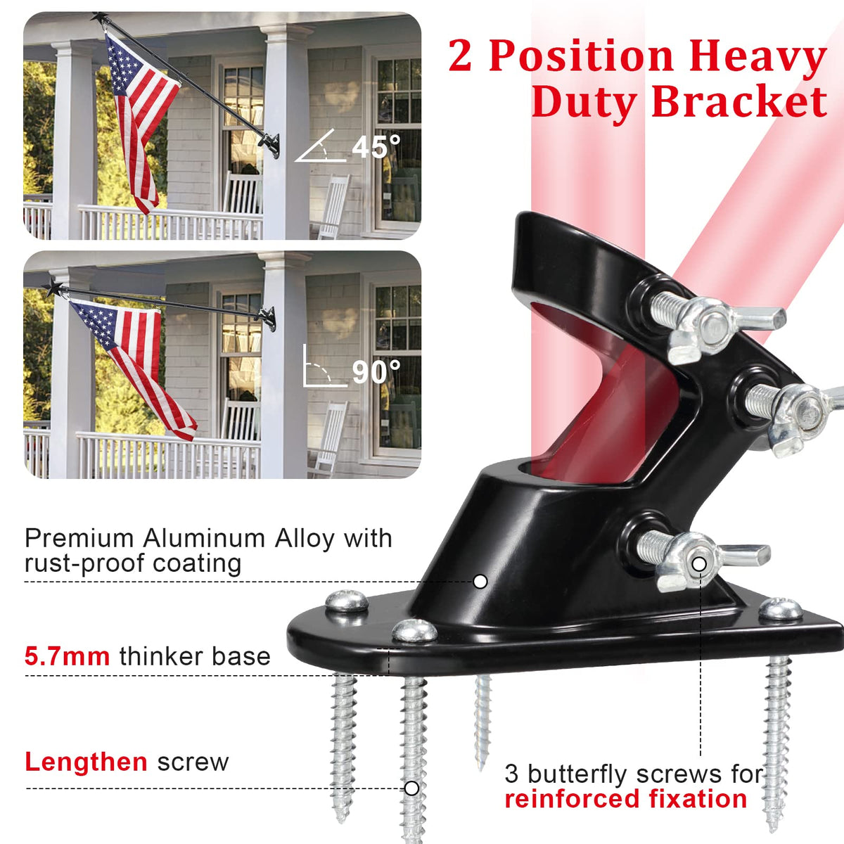 Cogardenshower star-top flag pole topper adds classic porch appeal.