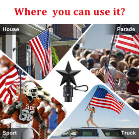 Cogardenshower flag pole supports 2x3, 3x5, and 4x6 flags for versatile use.