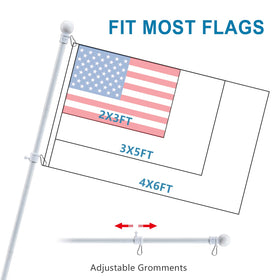 Cogardenshower adjustable grommet mounts fit popular flag sizes