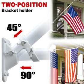 Cogardenshower metal bracket supports 45 degree or 90 degree mounting options.