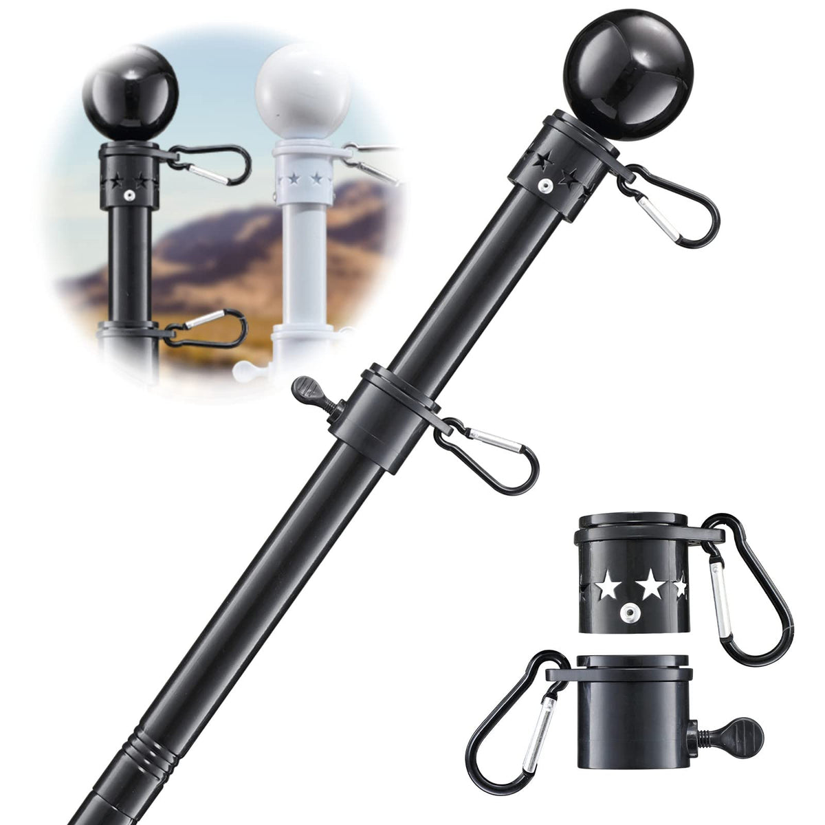 Cogardenshower flagpole outdoor assembly for quick setup and sturdy porch display.