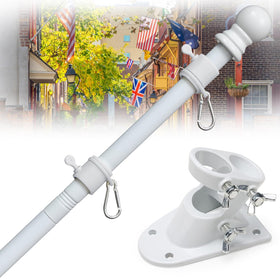 Cogardenshower flagpole on outdoor porch, weatherproof and durable for all-season display.