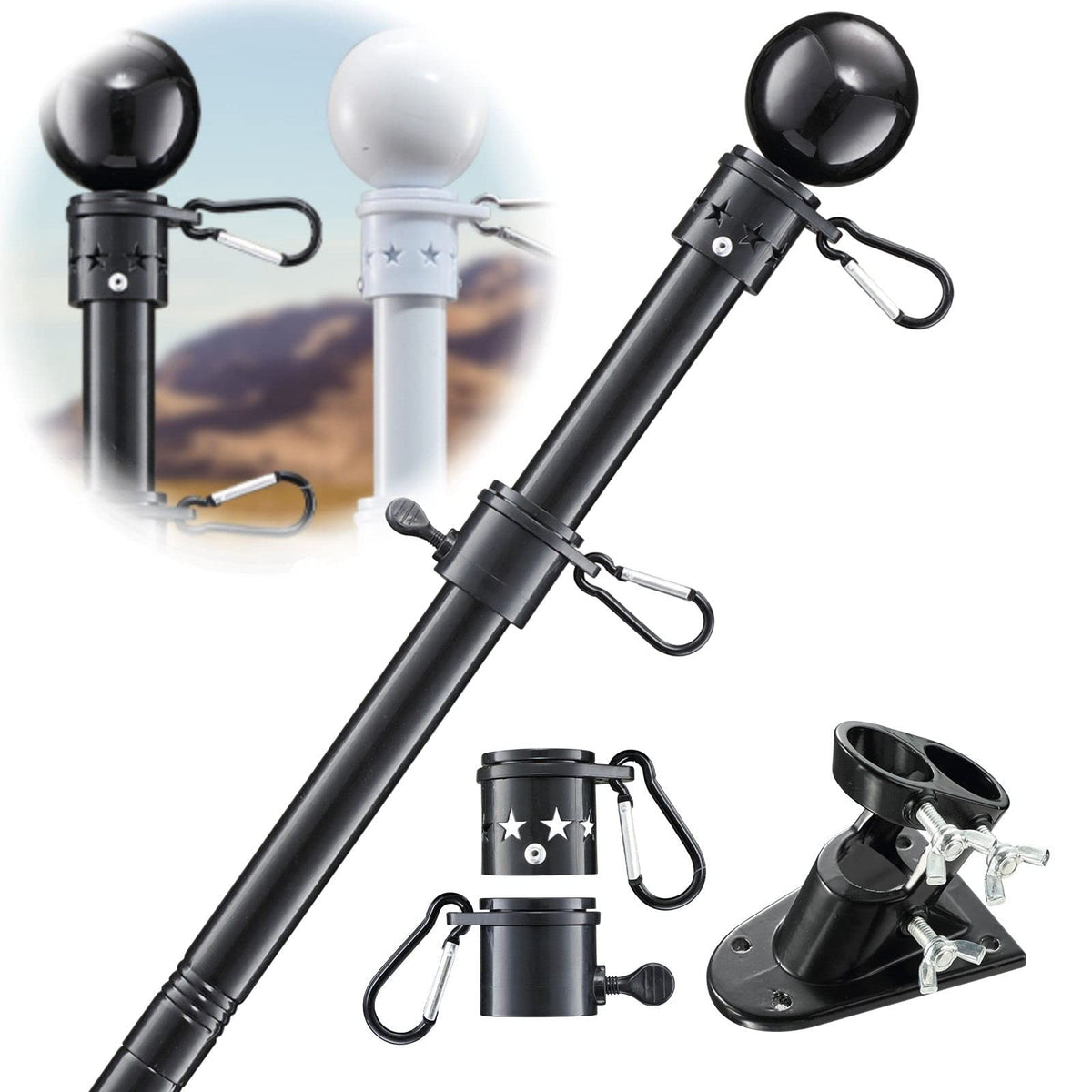 Cogardenshower flagpole rotation rings enable tangle-free spins in windy weather