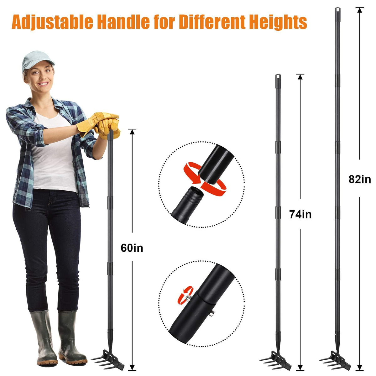 Cogardenshower tool-free assembly for quick storage after chores