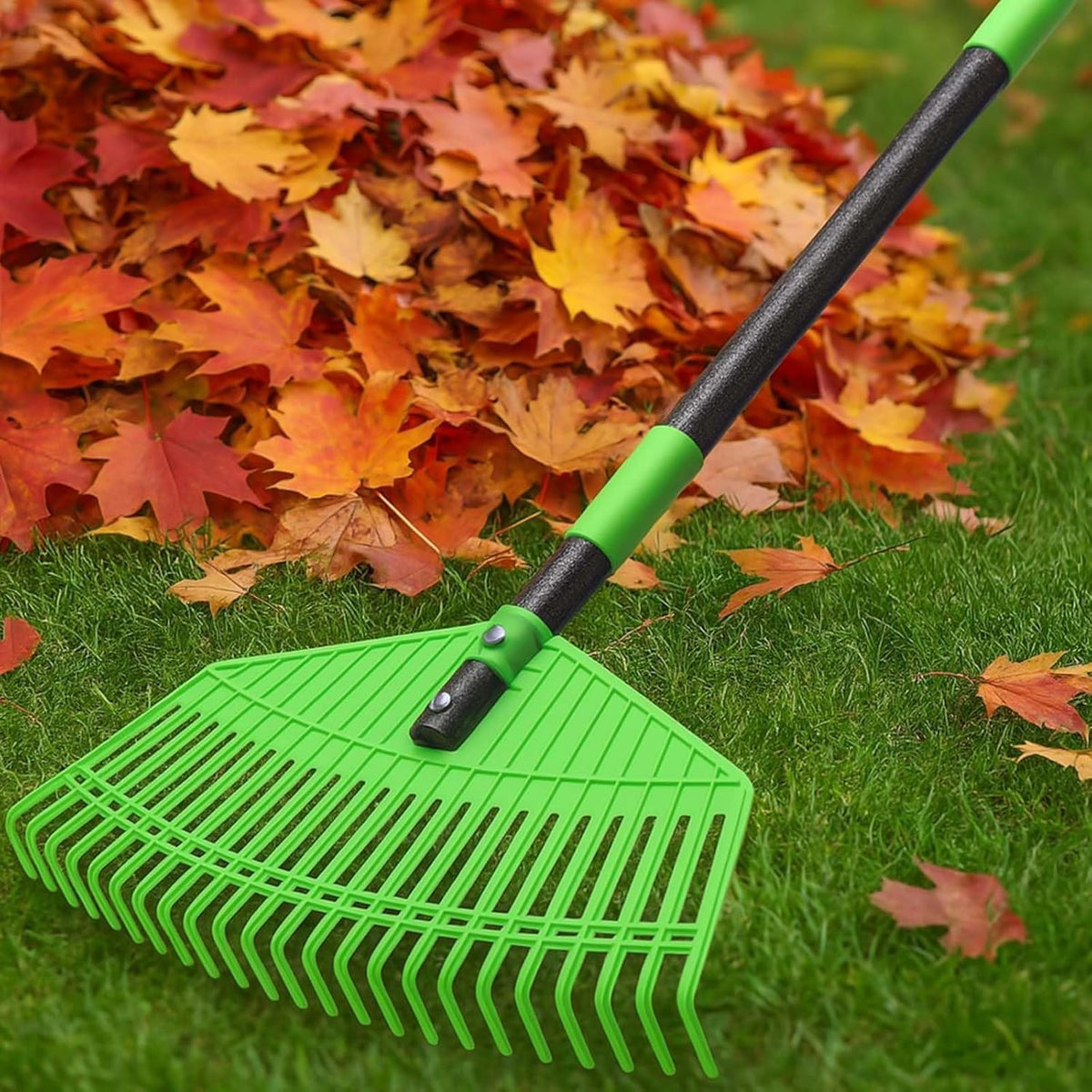 Cogardenshower leaf rake head 16.5 inch wide for faster collection with gentle lawn contact