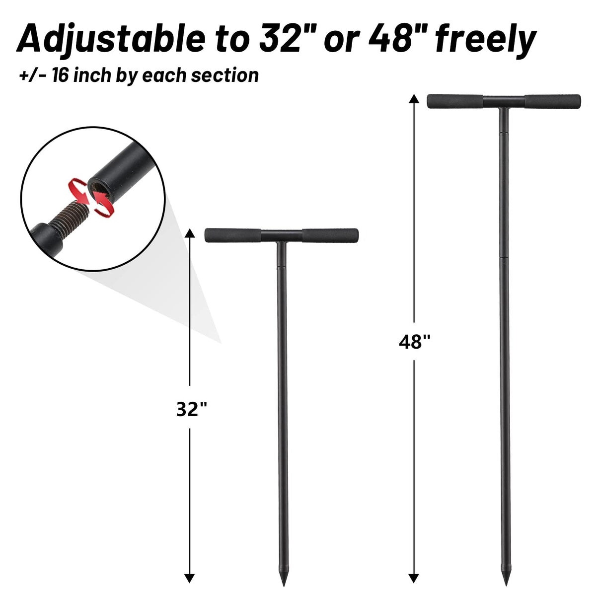 Cogardenshower anti-rust coating protects the rod in damp soil conditions.