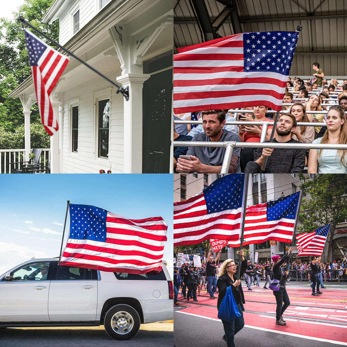 Cogardenshower patriotic star ring adds decorative touch to flag displays.
