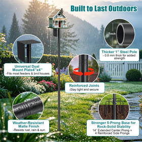 Cogardenshower top or side mount platform supports birdhouse or camera accessories.