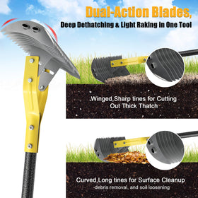 Cogardenshower winged tines cut dense thatch and weeds for smooth turf