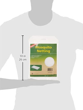 Coghlan's mosquito netting 48x72 inches used as shelter cover, offering lightweight insect protection outdoors.