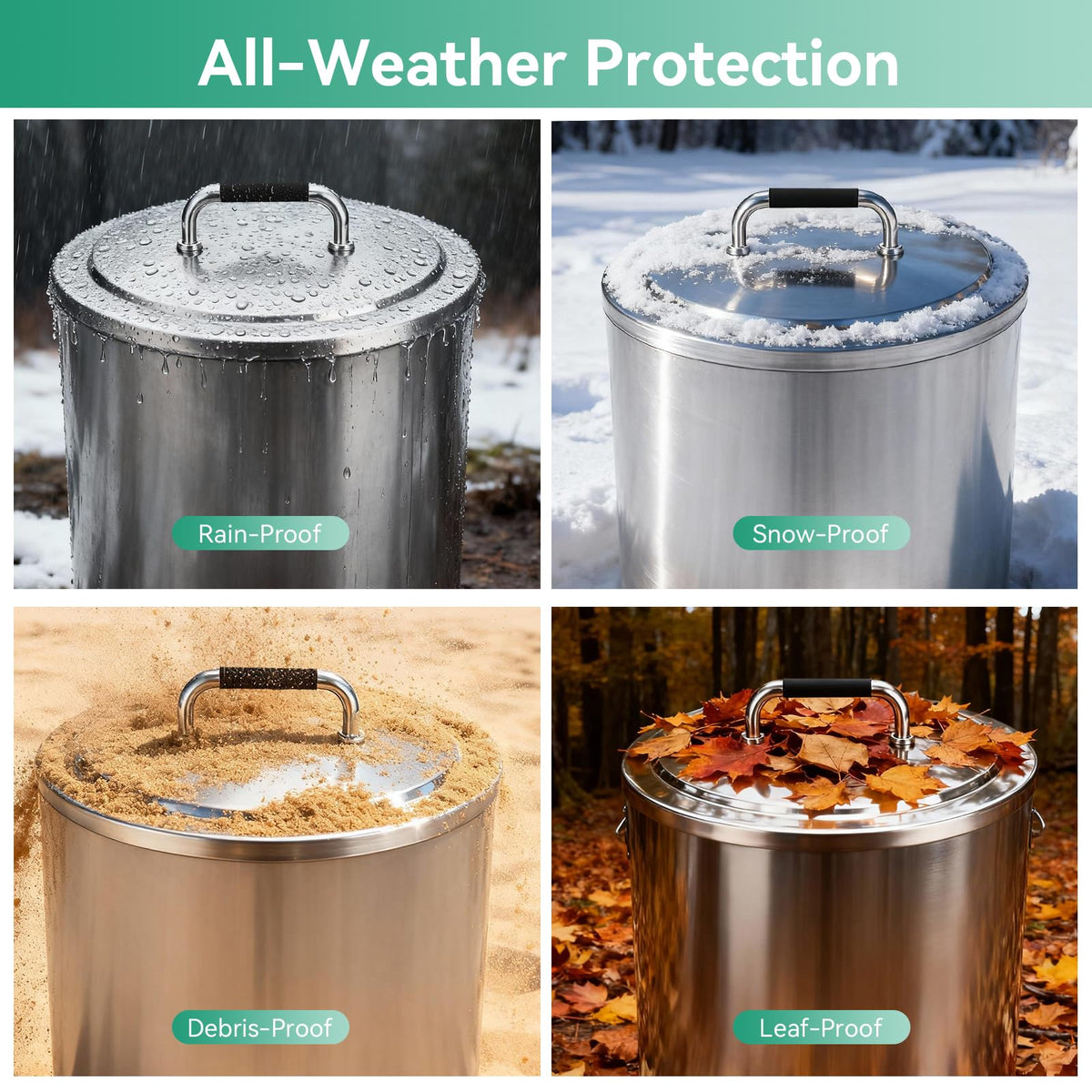 COGRICHBF All-weather fire pit lid shielding against rain and debris