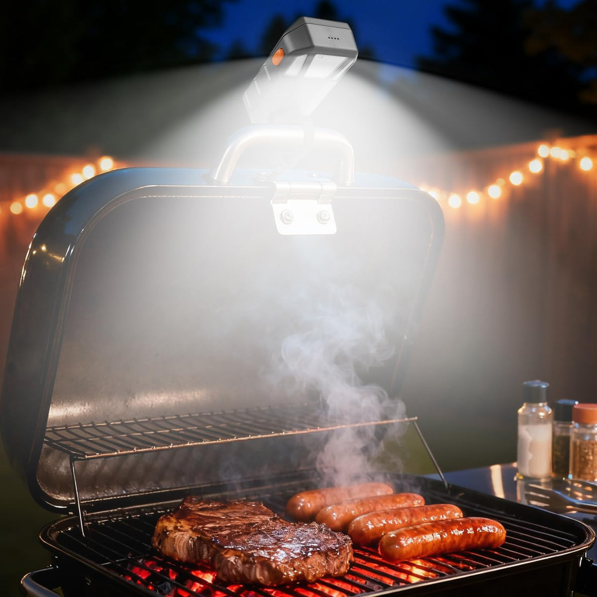 Coinicxcel grill light with 160-degree beam brightens the entire cooking area