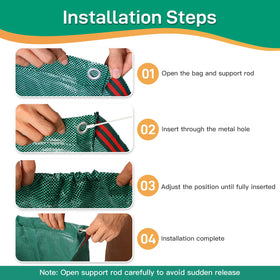Cokiele foldable lawn bag folds flat for neat storage when not in use.