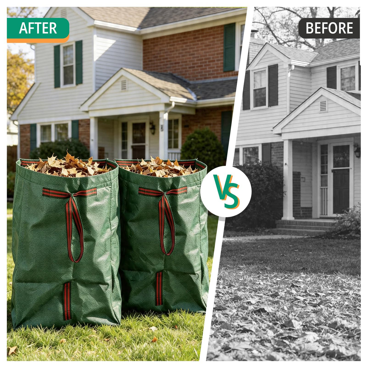 Cokiele waterproof and tear-resistant bag stands up during outdoor cleanup.