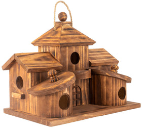COLEBA 5-hole bird house front view attracts bluebirds and cardinals to your garden.