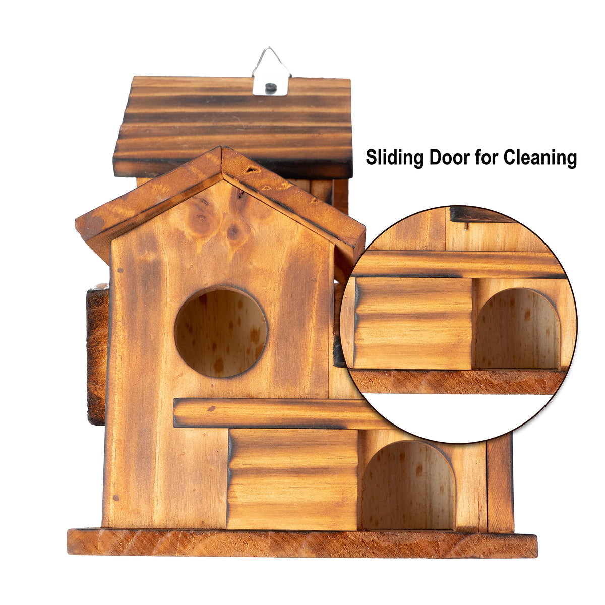 COLEBA garden-ready bird house hanging hook, brown, stylish outdoor addition.