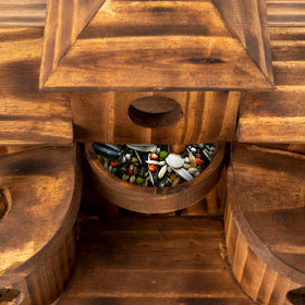 COLEBA bird house rear clean-out door for easy maintenance.