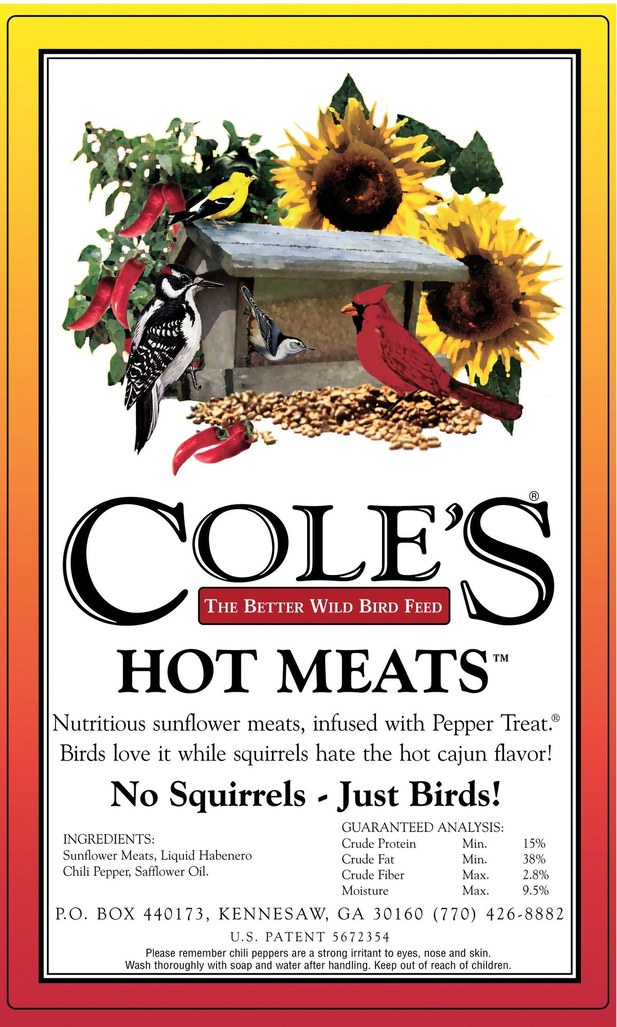 Cole's HM20 Hot Meats sunflower meats close-up highlights natural nutrition.