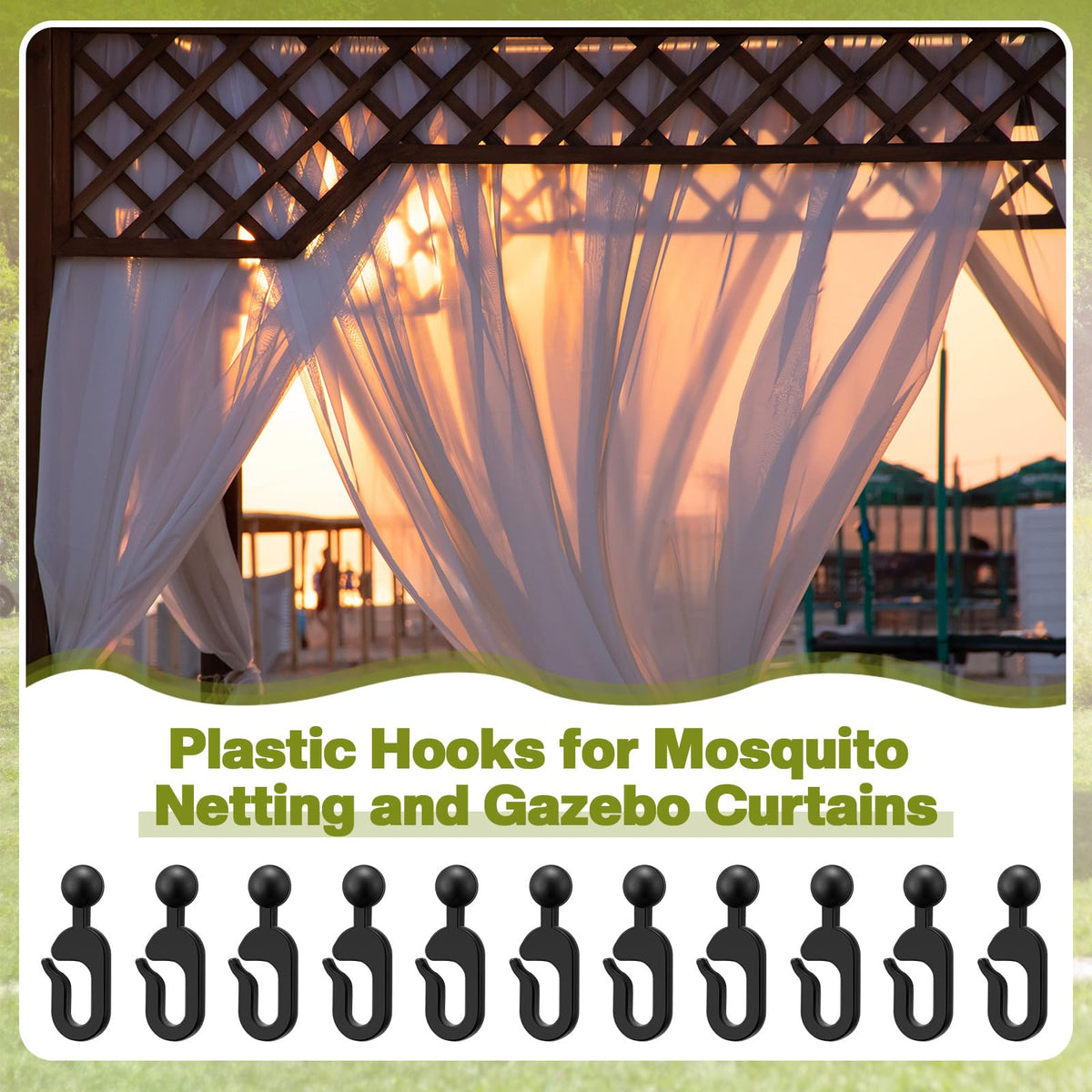 Colingmill elegant curtain hooks enhance canopy aesthetics and organization.