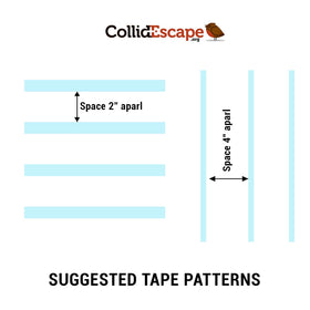 Two-by-two rule guidance with CollidEscape Spiderweb Clear BirdTape for proper coverage.