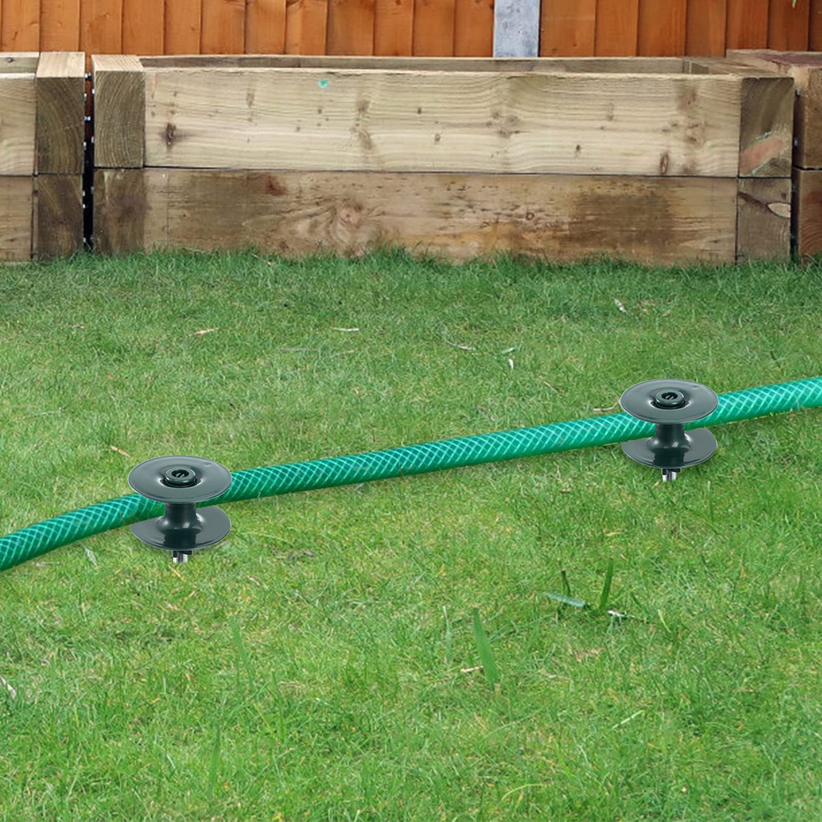 Coloch outdoor hose stake shields beds and borders from irrigation