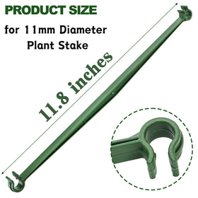 Coloch snap-on clip system for stakes enables quick garden trellis setup.