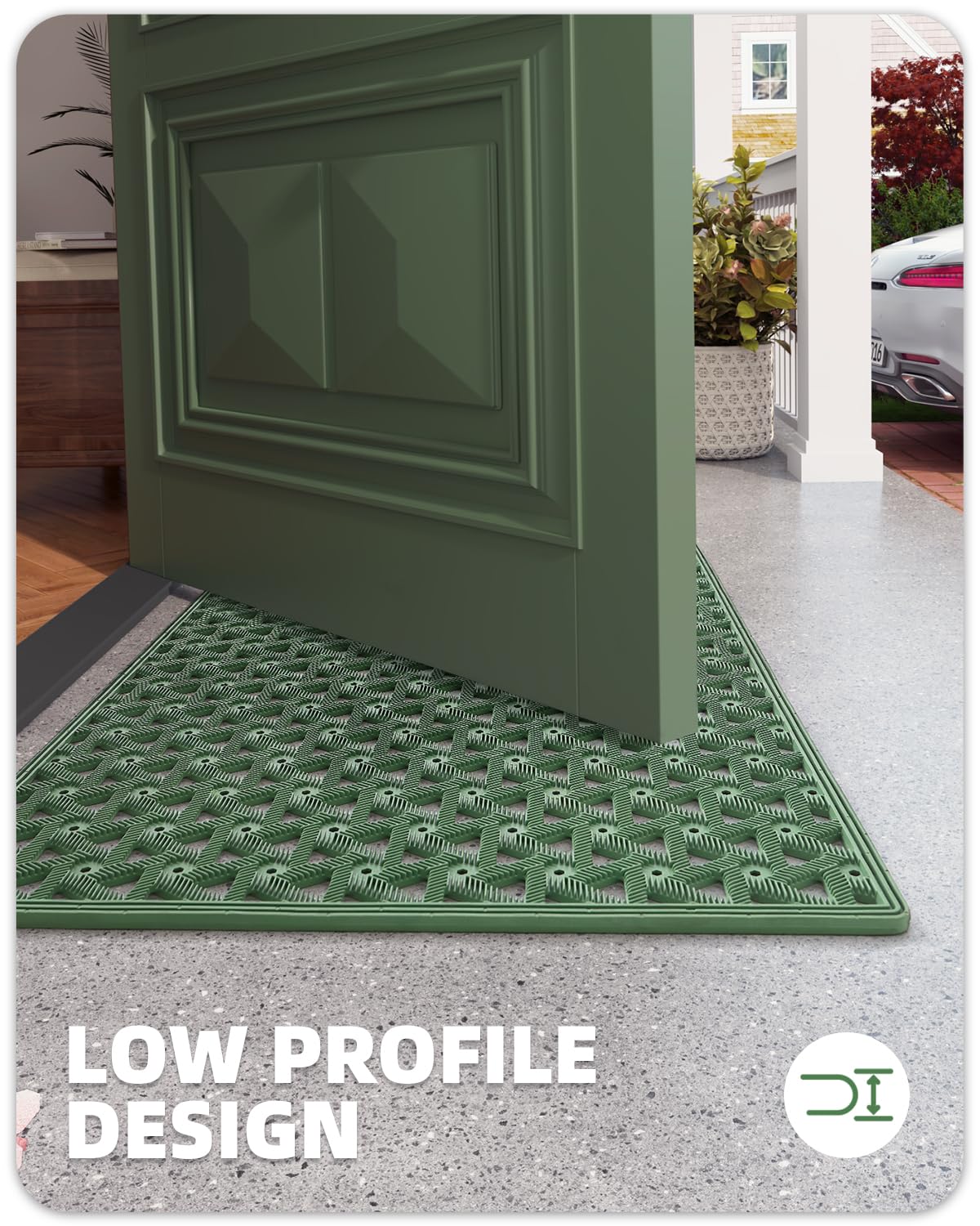 Color&Geometry easy-clean rug handles quick maintenance after rain or mud.