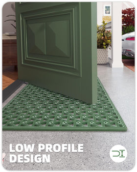 Color&Geometry easy-clean rug handles quick maintenance after rain or mud.