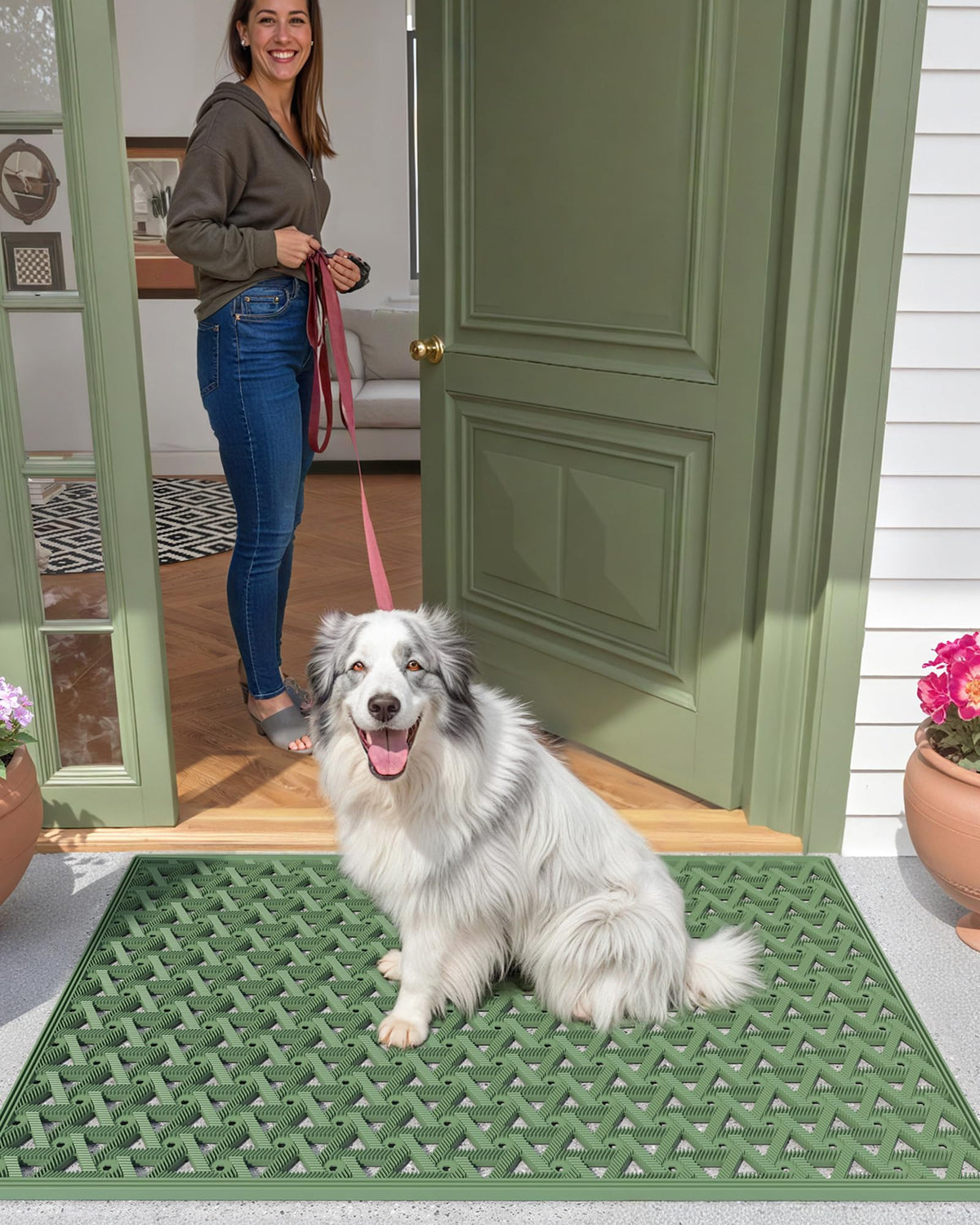 Color&Geometry heavy-duty door mat designed for all-weather durability.