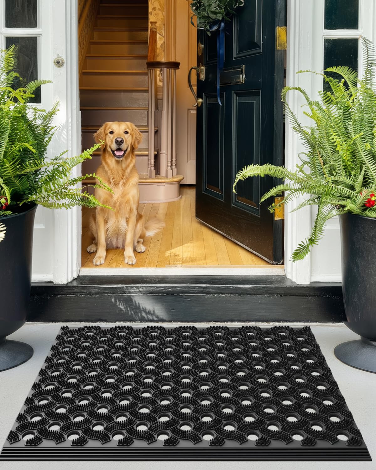 Color&Geometry easy-clean mat cleans easily with rinse or shake