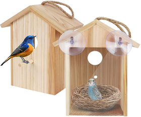 ColorfulLaVie window bird house interior view for close, non-intrusive bird watching.