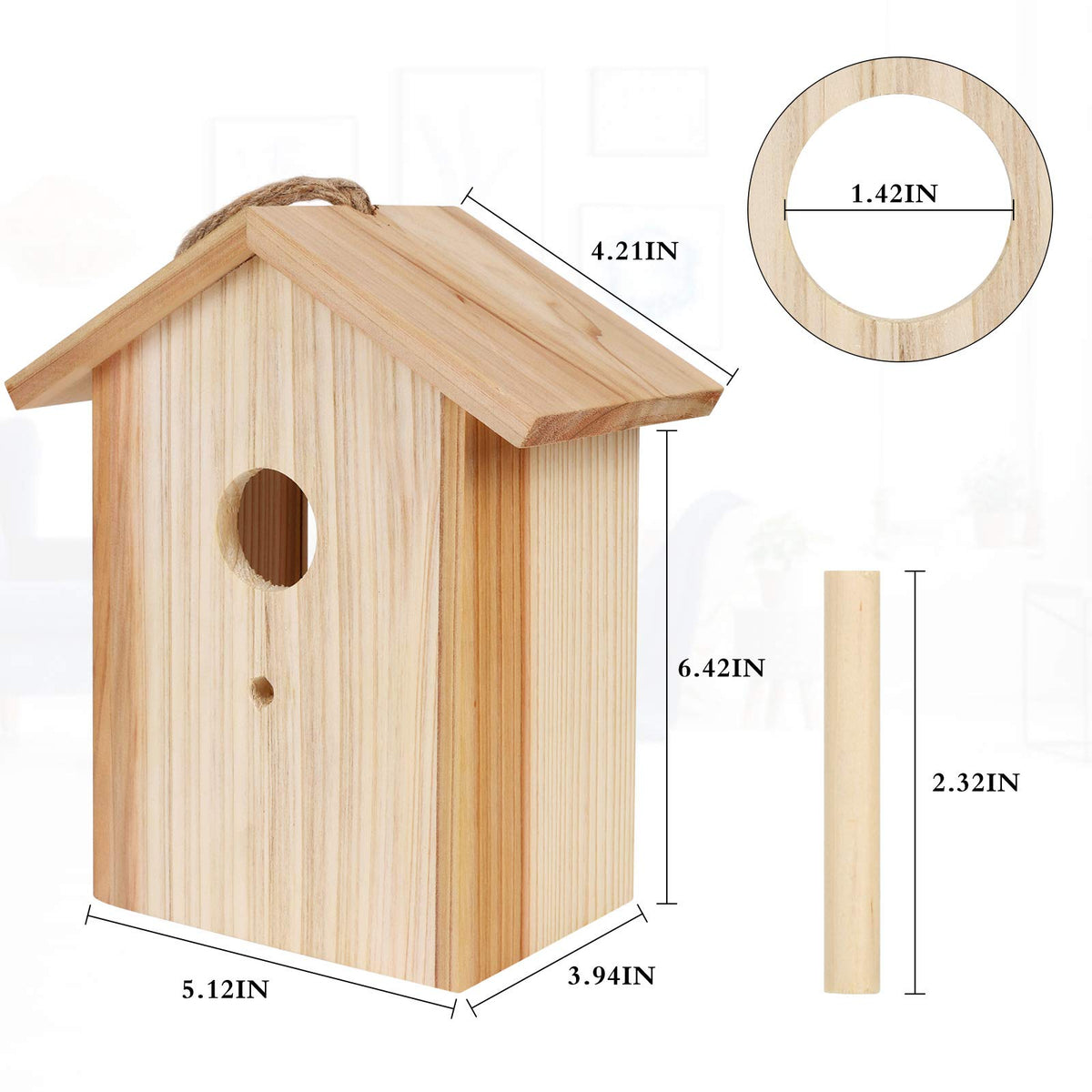 ColorfulLaVie wooden nesting box outdoors suited for bluebirds and chickadees.