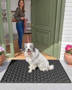 Color&Geometry deep grooves capture moisture to keep floors dry outside the door