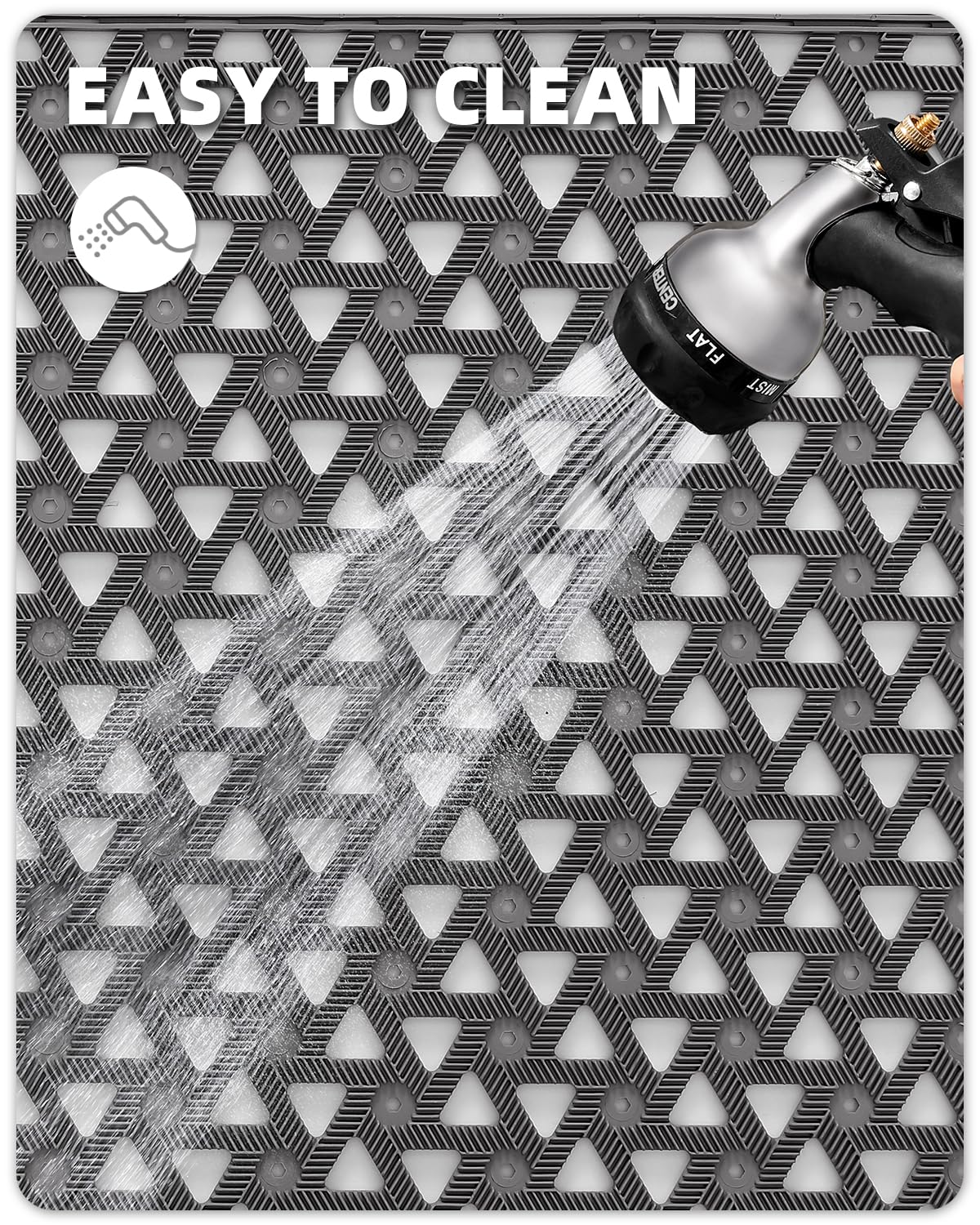 Color&Geometry 24x36 grey mat; all-weather durability against sun, rain, snow.