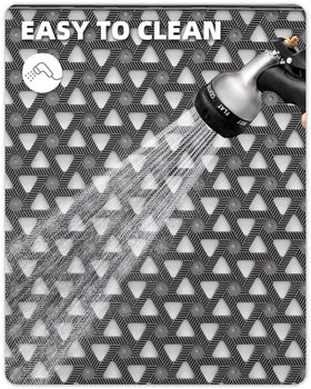 Color&Geometry 24x36 grey mat; all-weather durability against sun, rain, snow.
