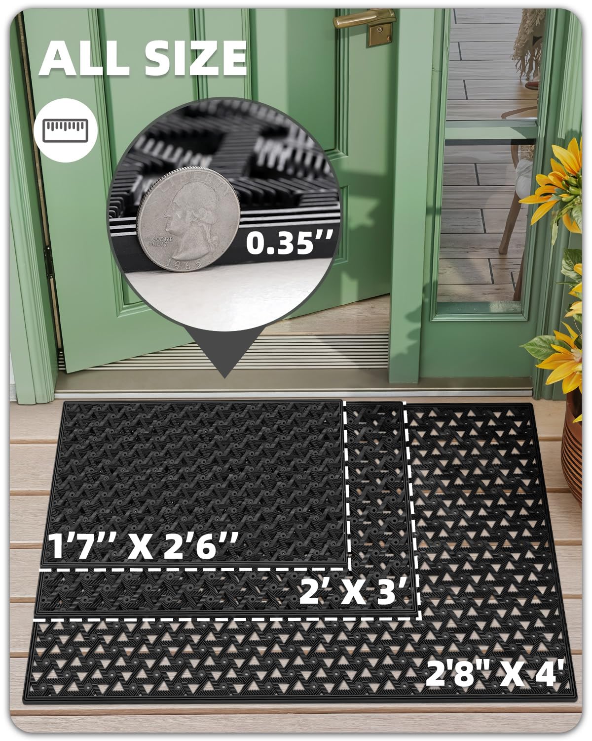 Color&Geometry deep grooves capture dirt efficiently at entryways.