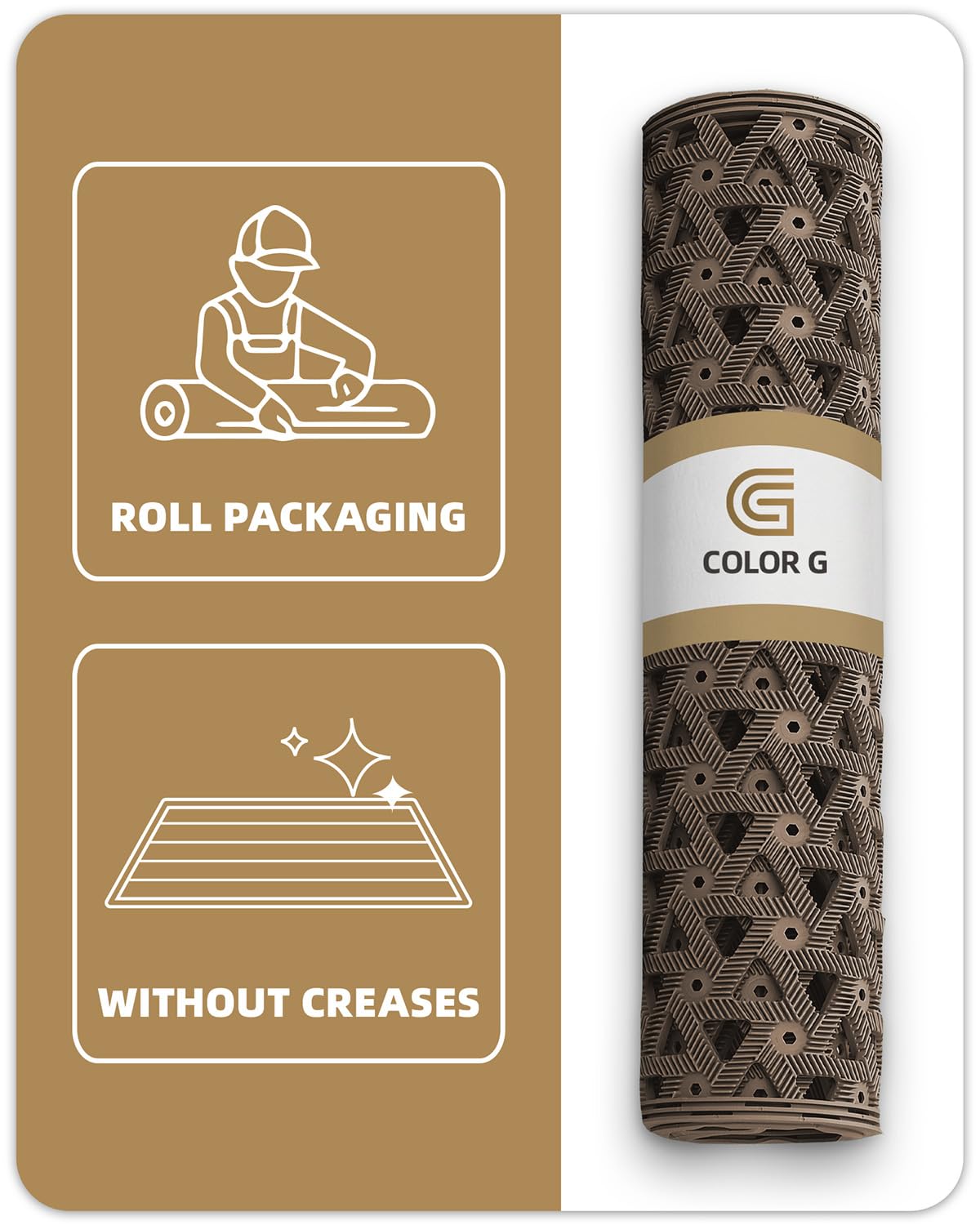 Color&Geometry 24x36 brown mat complements entryways while protecting floors.