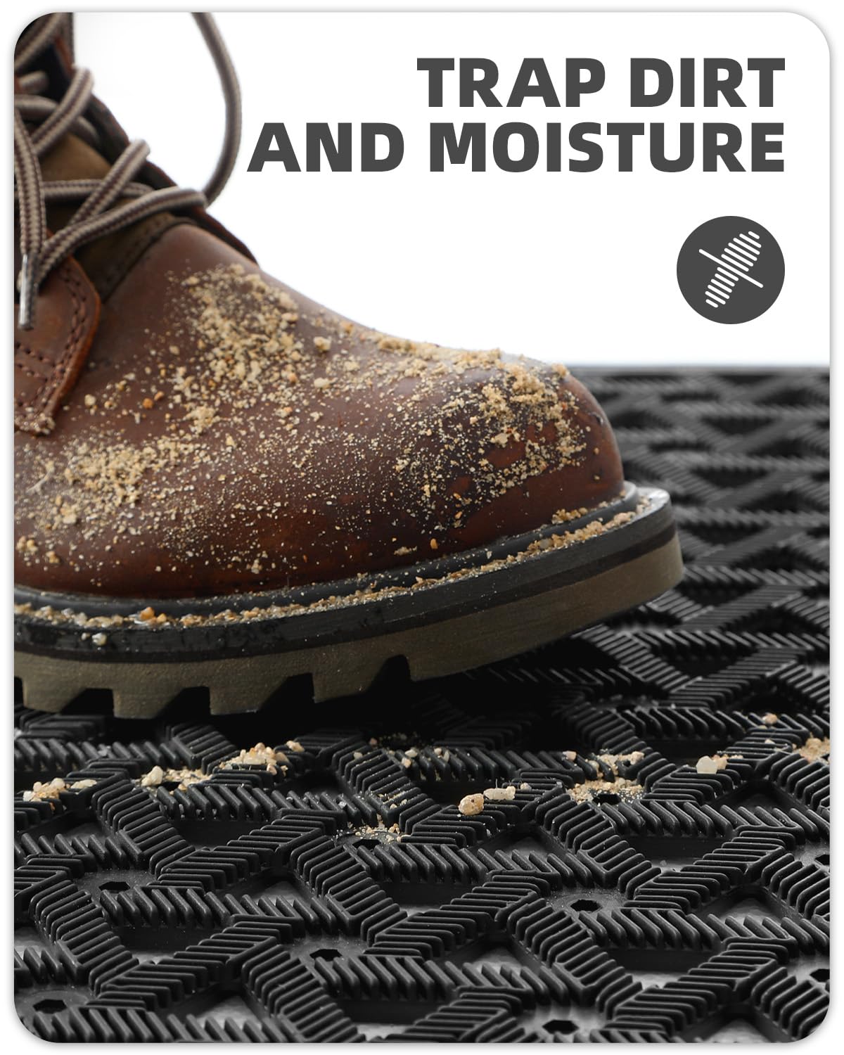 Color&Geometry heavy-duty backing prevents slips and keeps mat in place.