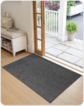 Color&Geometry fold-friendly doormat packs flat for simple storage