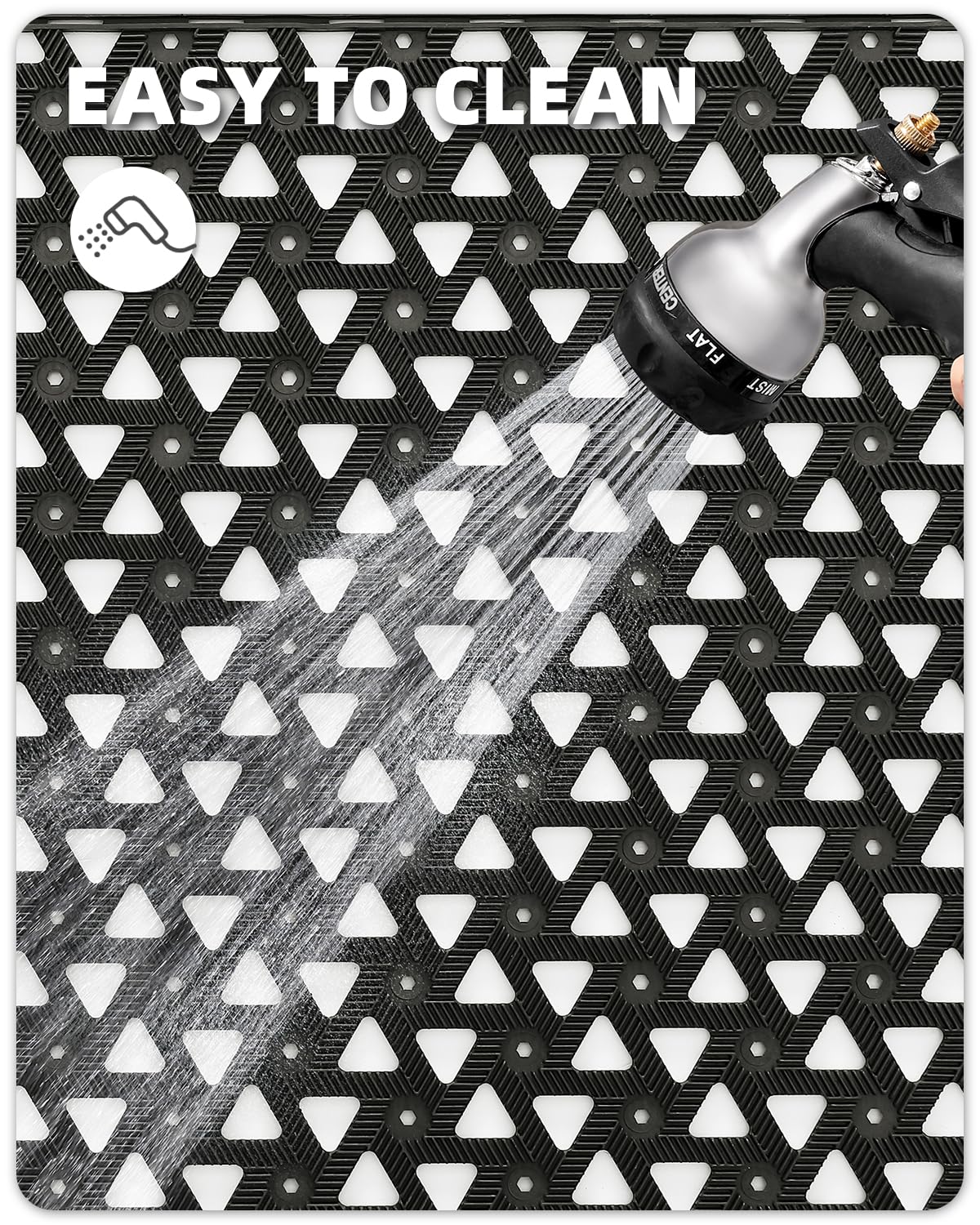 Color&Geometry non-slip backing provides stability on busy entryways